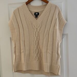 Roots Cotton Cable Knit Oversized Sweater Vest